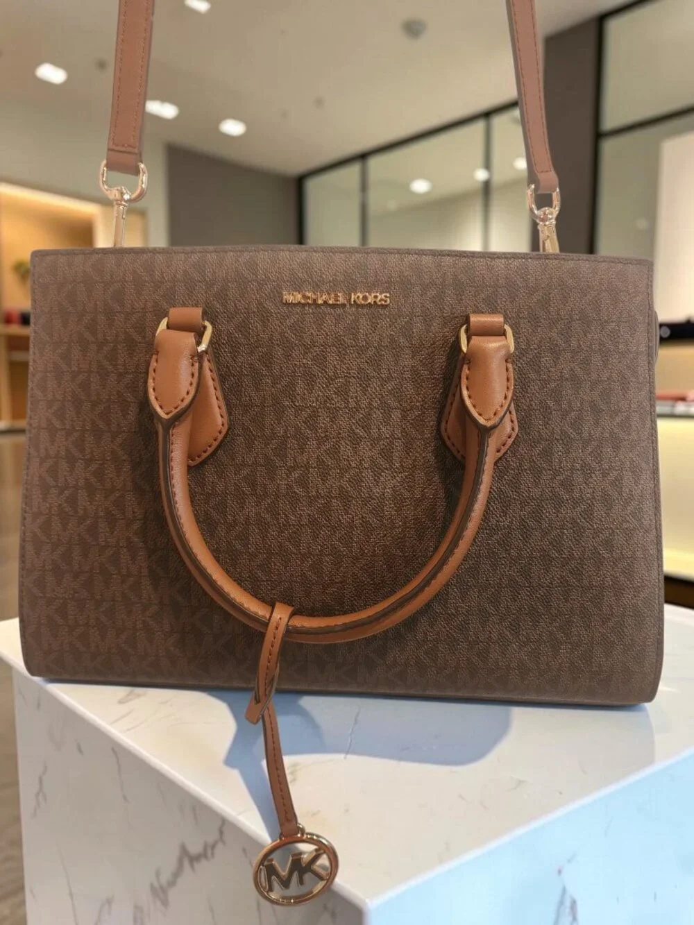 Michael Kors Signature Brown Tote & Wallet Set